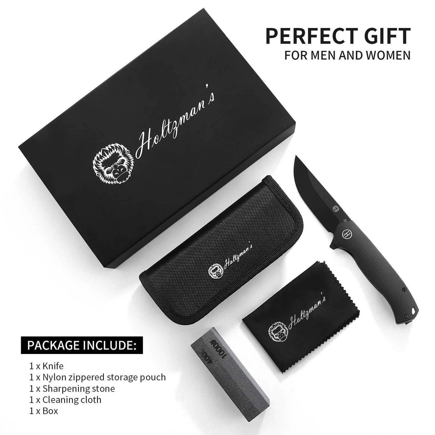 The Pathfinder Folding Pocket Knife Giftset for Men and Women (Black and Blue)