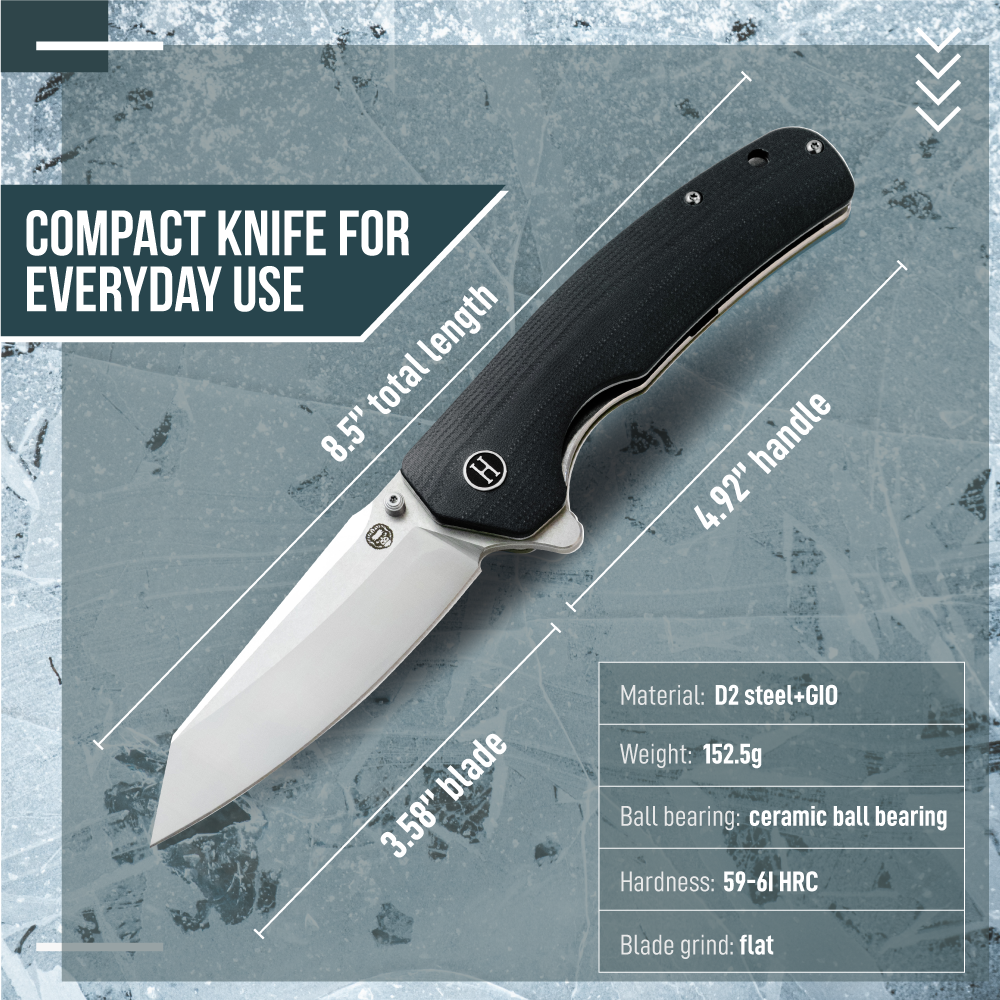 The Clip Point, Pioneer, Wild Trail Folding Pocket Knife Giftset Combo (Silver and Black)