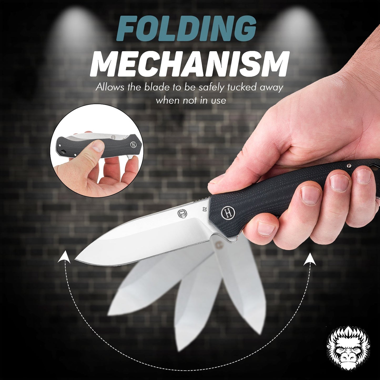 The Wild Trail Folding Pocket Knife Giftset for Men and Women (Silver and Black)