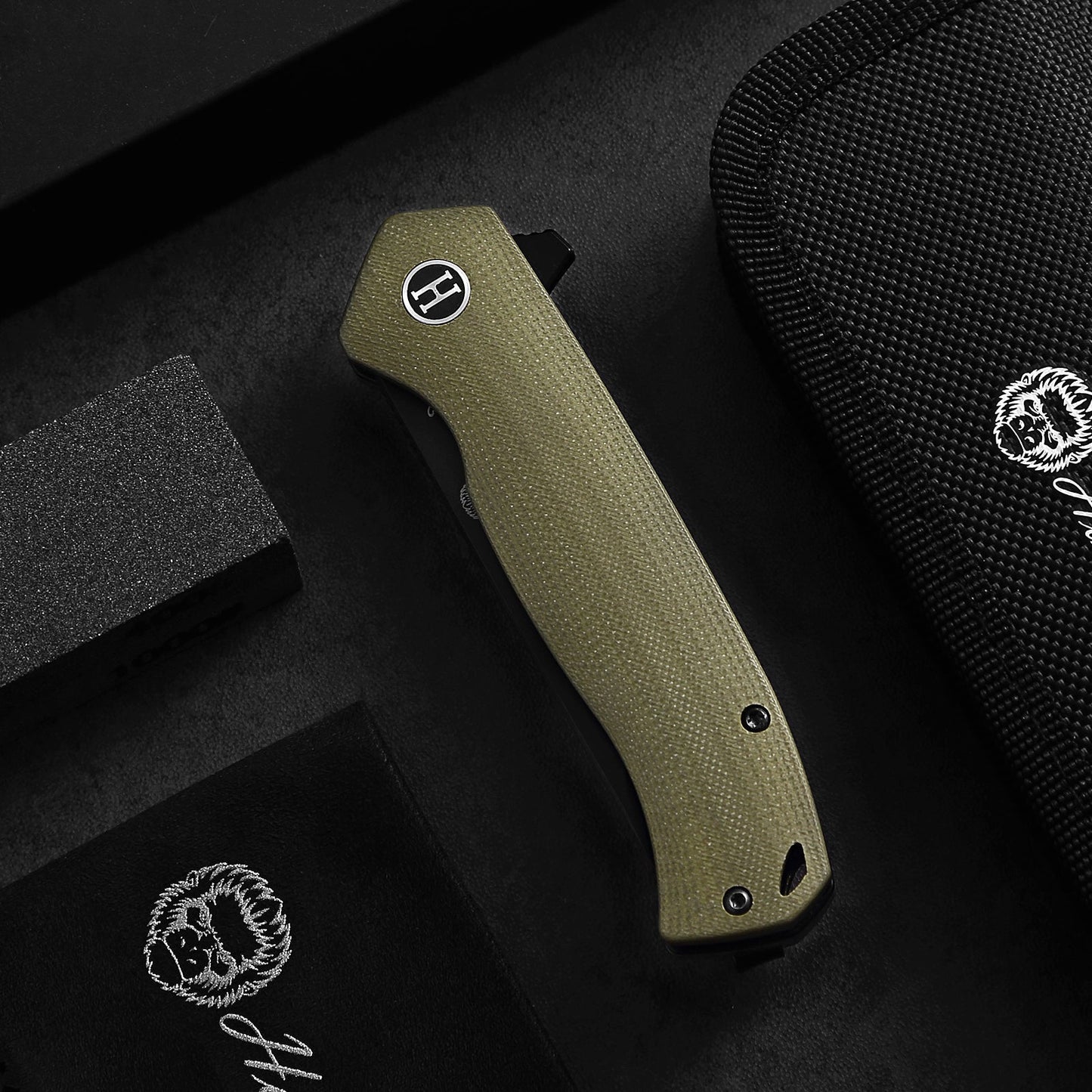 The Pathfinder Folding Pocket Knife Giftset for Men and Women (Green and Silver)