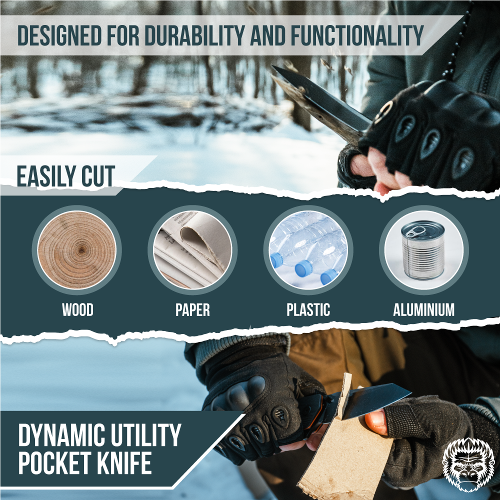 The Clip Point, Pioneer, Wild Trail Folding Pocket Knife Giftset Combo (Silver and Black)