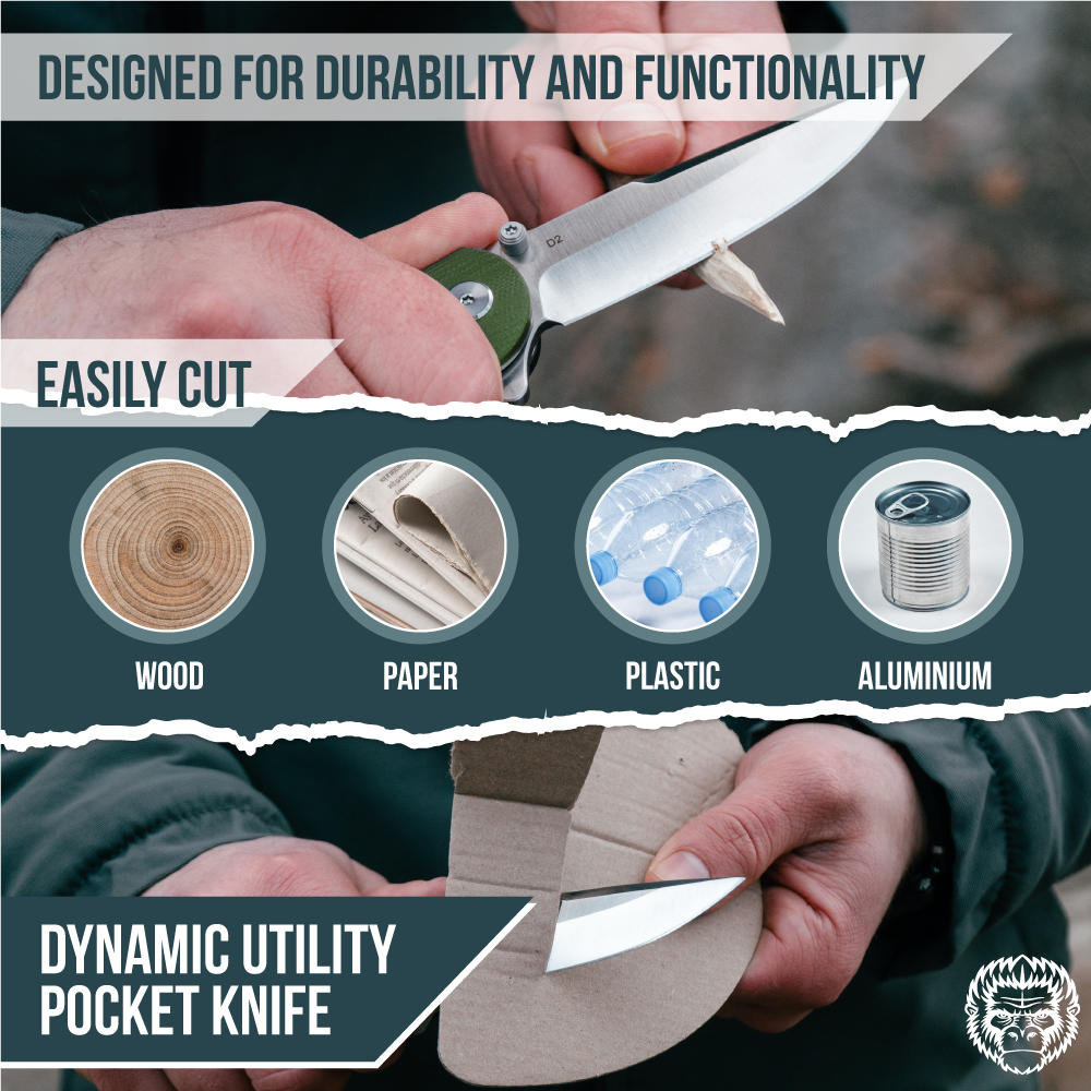 The Straight Back Folding Pocket Knife Giftset for Men and Women (Silver and Green)