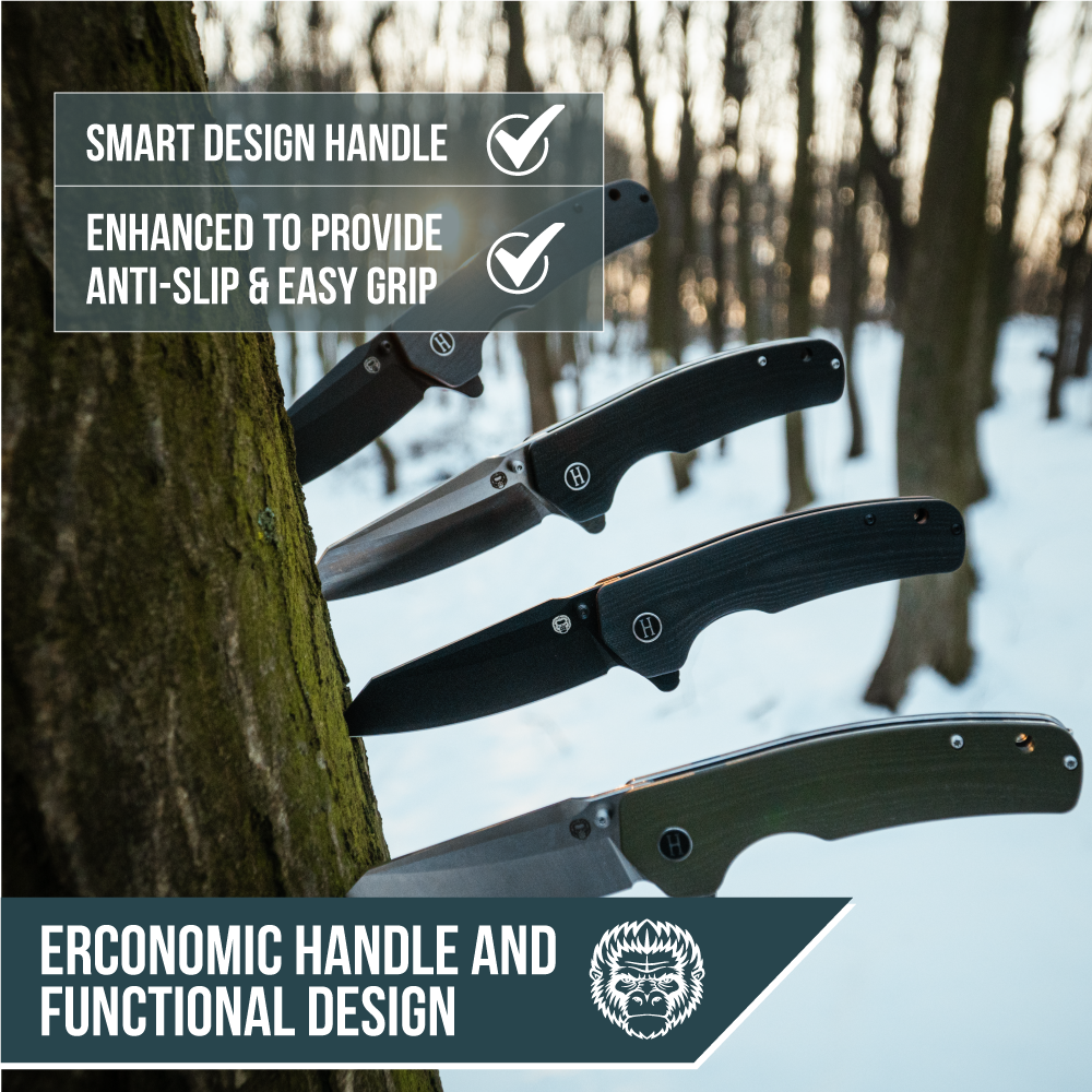 The Clip Point Folding Pocket Knife Giftset for Men and Women (Grey and Red)