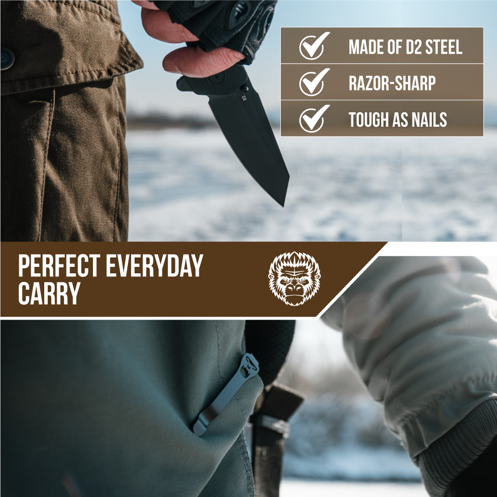 The Clip Point, Straight Back, Pioneer Folding Pocket Knife Giftset Combo (Silver and Green)