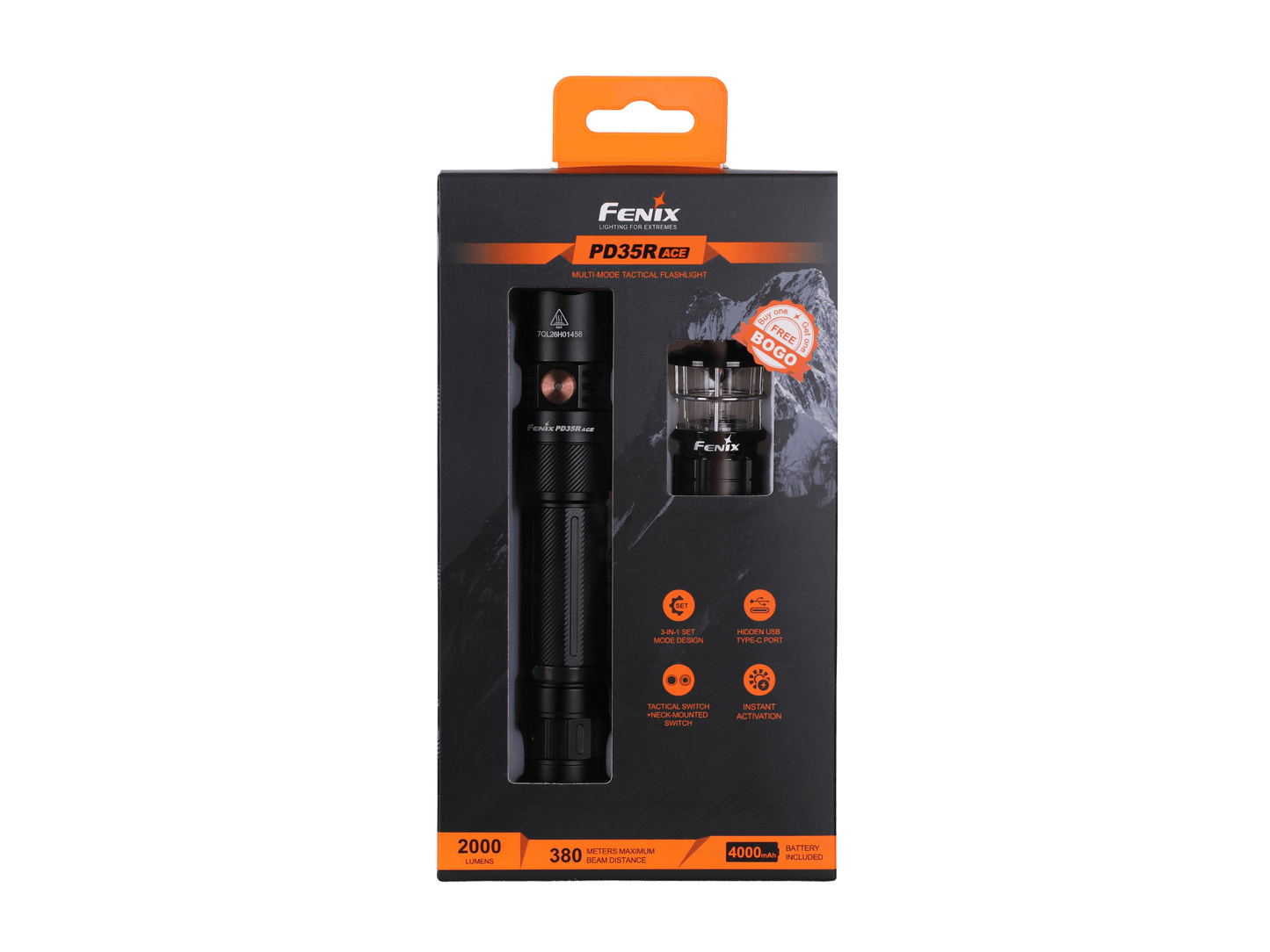 Fenix PD35R ACE Multi-mode Tactical Flashlight + FREE CL01 Mini Lantern